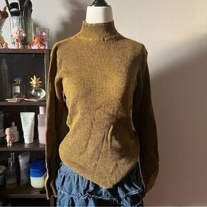mustard yellow brownish turtle neck knit sweater🌟